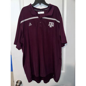 Texas A&M Aggies Men's Adidas Maroon Polo Shirt 2XL